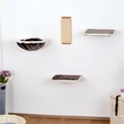 Silvio Design Katzen-Kletterwand 4-teilig Grau