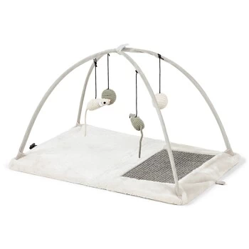 Trixie Kratzmatte Mit Spielzeugen Mobile Grau 2 Trixie Kratzmatte Mit Spielzeugen Mobile Grau – Bild 2