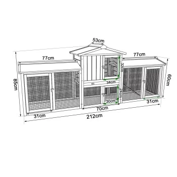 Lionto Kleintierstall, 212x52x85cm 2 Lionto Kleintierstall, 212x52x85cm – Bild 2
