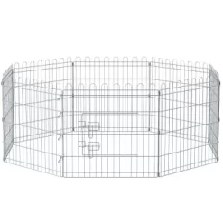 FEANDREA Welpenauslauf Faltbar Silber