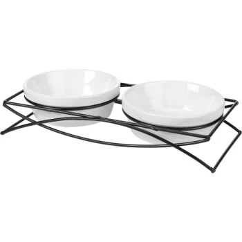 AniOne Keramik Doppelnapf Ständer 2 Stück, 350 Ml 1 AniOne Keramik Doppelnapf Ständer 2 Stück, 350 Ml