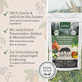 Aniforte BIO BARF Püree - Fenchel & Mango 5 X 150g 3 Aniforte BIO BARF Püree - Fenchel & Mango 5 X 150g – Bild 3