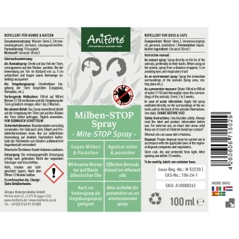 Aniforte Milben-STOP Spray Für Hunde Und Katzen 100 G 2 Aniforte Milben-STOP Spray Für Hunde Und Katzen 100 G – Bild 2