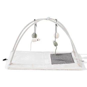 Trixie Kratzmatte Mit Spielzeugen Mobile Grau 5 Trixie Kratzmatte Mit Spielzeugen Mobile Grau – Bild 5