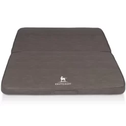 Knuffelwuff Faltbare Reisematte Orthopädisch Roanoke Aus Laser Gestepptem Kunstleder Braun/ Grau M-L