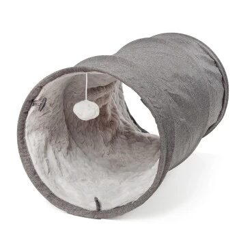 Canadian Cat Company Katzentunnel Mit Kuschelfell Grau 1 Canadian Cat Company Katzentunnel Mit Kuschelfell Grau