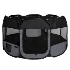 Lionto Welpenauslauf Aus Oxfordgewebe Grau/ Schwarz